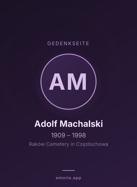 Gedenkportrait von Adolf Machalski