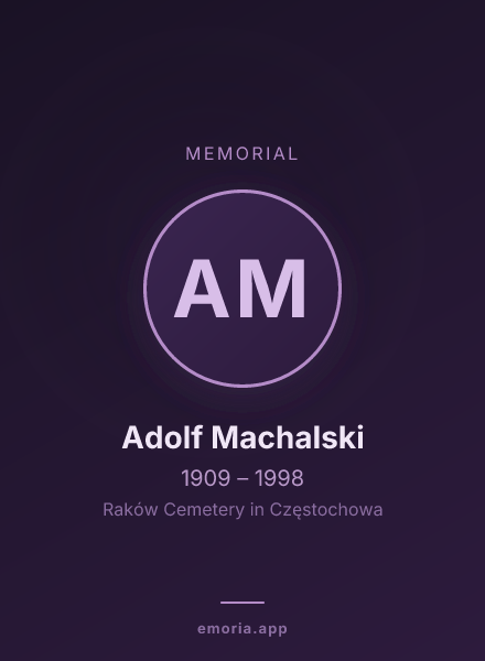 Memorial portrait of Adolf Machalski