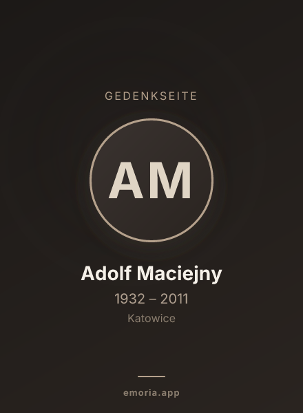 Gedenkportrait von Adolf Maciejny
