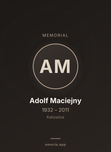 Memorial portrait of Adolf Maciejny