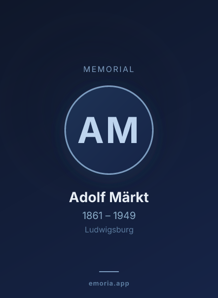 Memorial portrait of Adolf Märkt