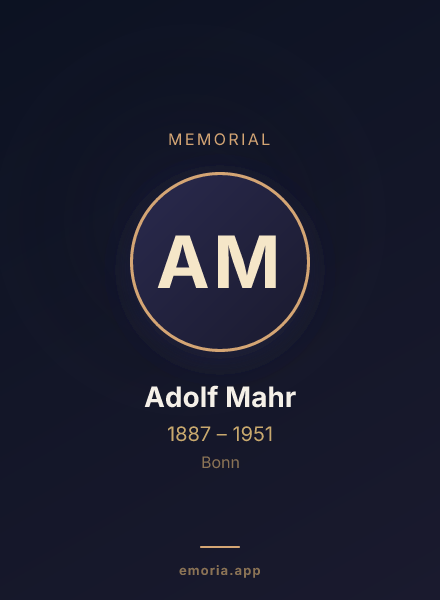 Memorial portrait of Adolf Mahr