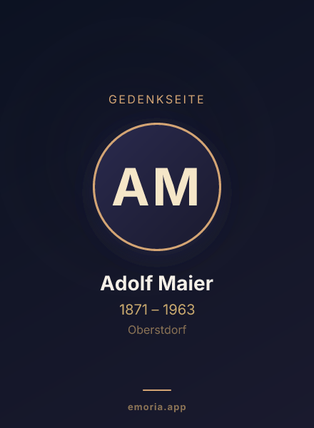 Gedenkportrait von Adolf Maier