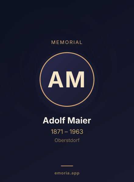 Memorial portrait of Adolf Maier