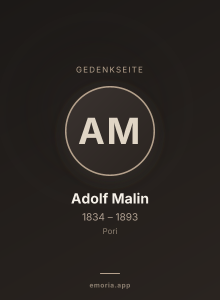 Gedenkportrait von Adolf Malin
