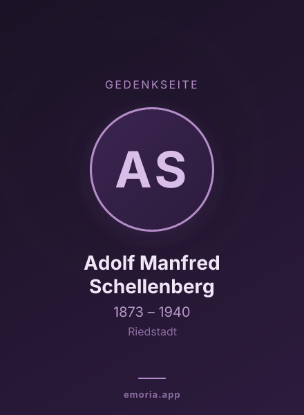 Gedenkportrait von Adolf Manfred Schellenberg
