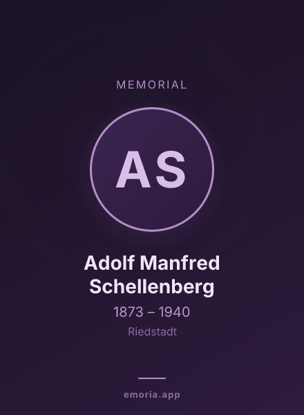 Memorial portrait of Adolf Manfred Schellenberg
