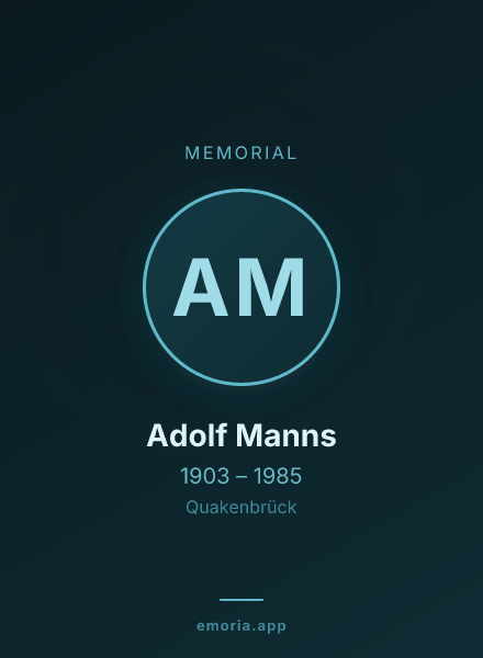 Memorial portrait of Adolf Manns