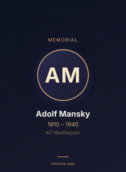 Memorial portrait of Adolf Mansky