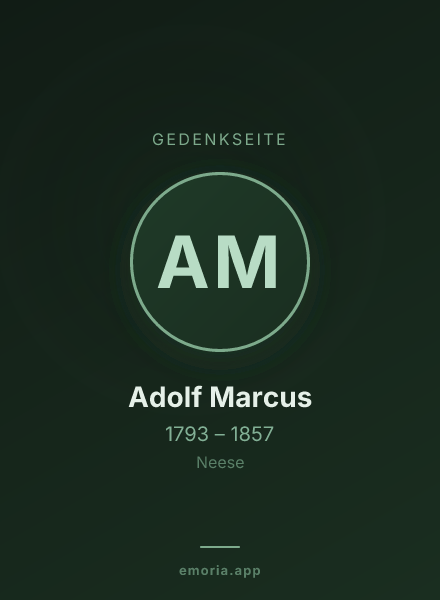 Gedenkportrait von Adolf Marcus