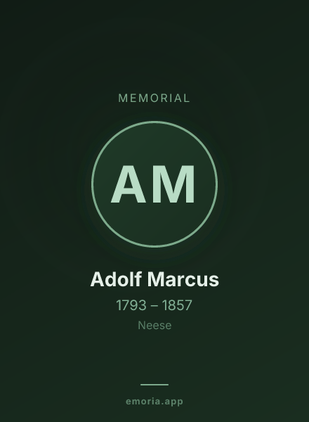 Memorial portrait of Adolf Marcus