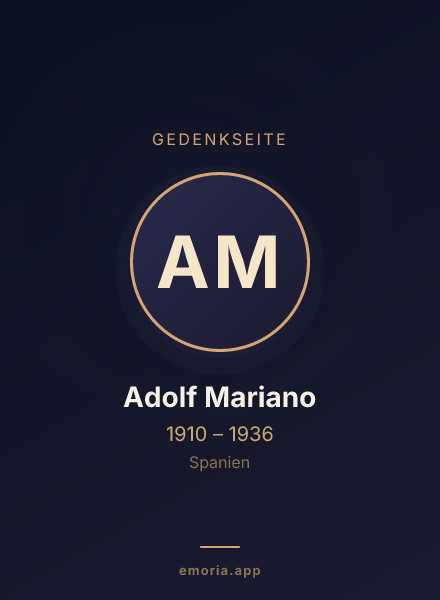 Gedenkportrait von Adolf Mariano