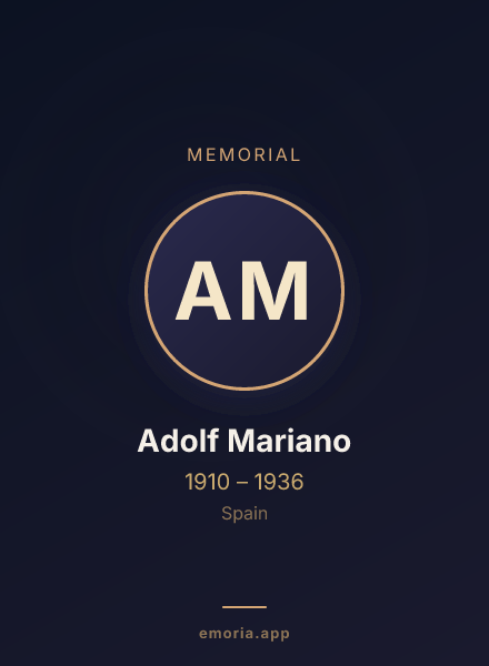 Memorial portrait of Adolf Mariano