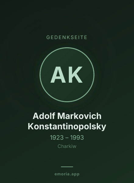 Gedenkportrait von Adolf Markovich Konstantinopolsky