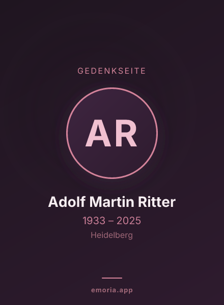 Gedenkportrait von Adolf Martin Ritter