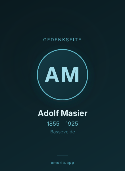 Gedenkportrait von Adolf Masier