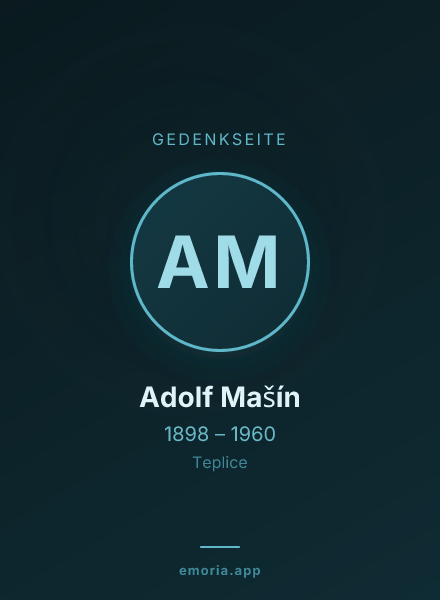 Gedenkportrait von Adolf Mašín