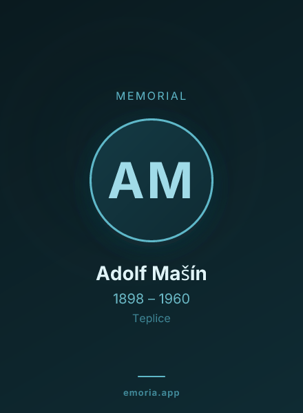 Memorial portrait of Adolf Mašín