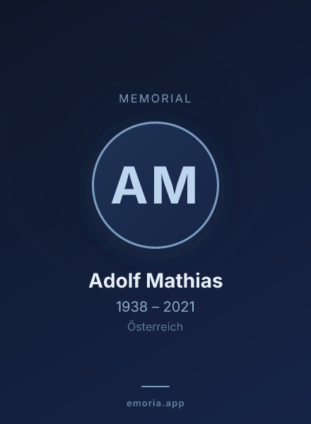 Memorial portrait of Adolf Mathias