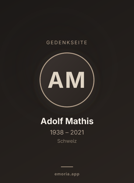Gedenkportrait von Adolf Mathis