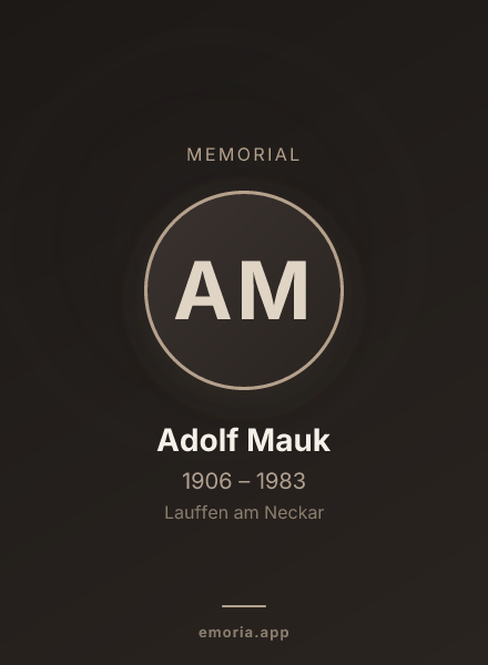 Memorial portrait of Adolf Mauk