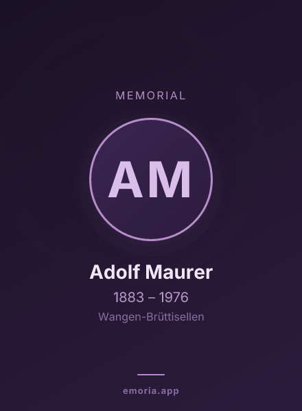 Memorial portrait of Adolf Maurer