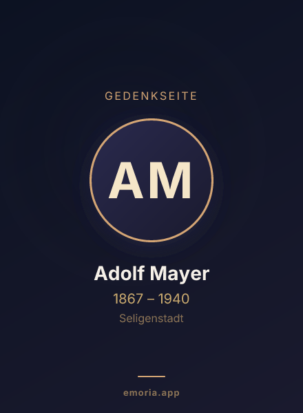 Gedenkportrait von Adolf Mayer