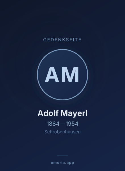 Gedenkportrait von Adolf Mayerl