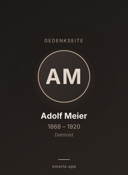 Gedenkportrait von Adolf Meier