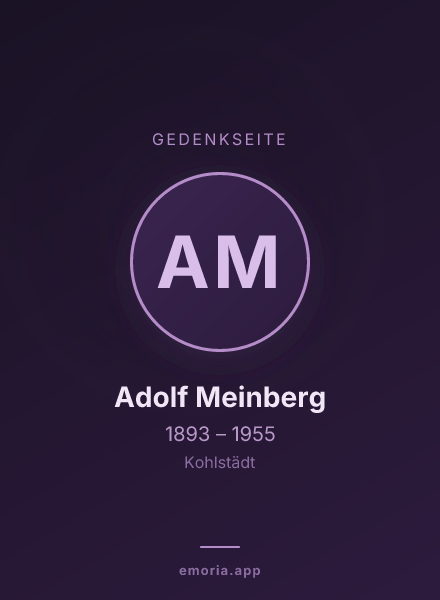 Gedenkportrait von Adolf Meinberg