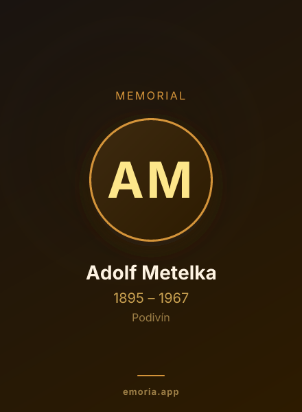 Memorial portrait of Adolf Metelka