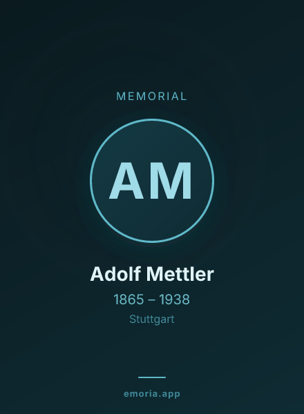 Memorial portrait of Adolf Mettler