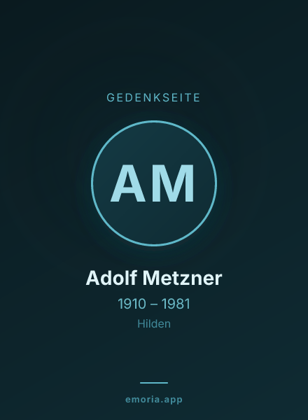 Gedenkportrait von Adolf Metzner