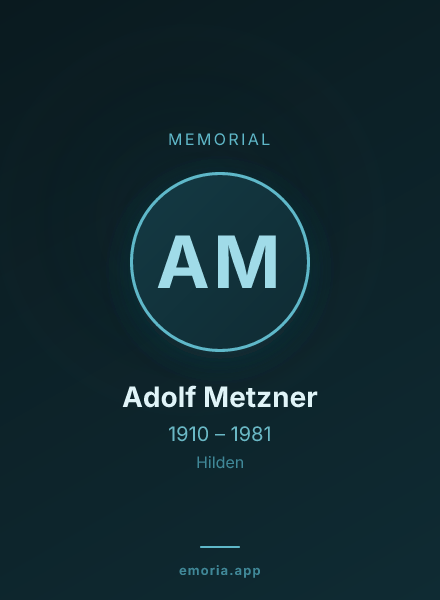Memorial portrait of Adolf Metzner