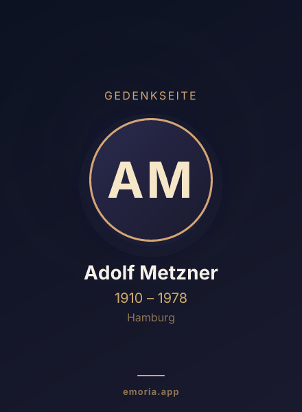 Gedenkportrait von Adolf Metzner