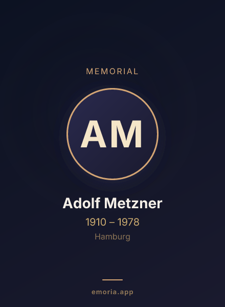 Memorial portrait of Adolf Metzner