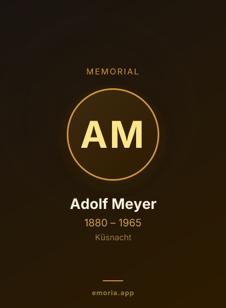 Memorial portrait of Adolf Meyer