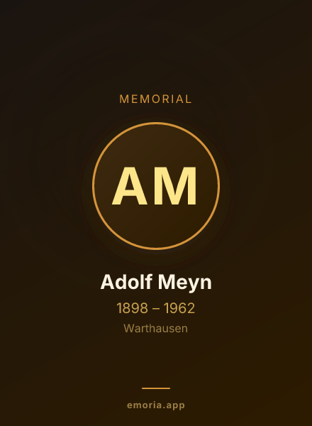 Memorial portrait of Adolf Meyn