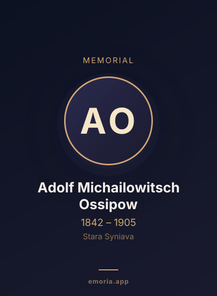 Memorial portrait of Adolf Michailowitsch Ossipow