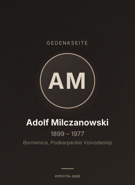 Gedenkportrait von Adolf Milczanowski