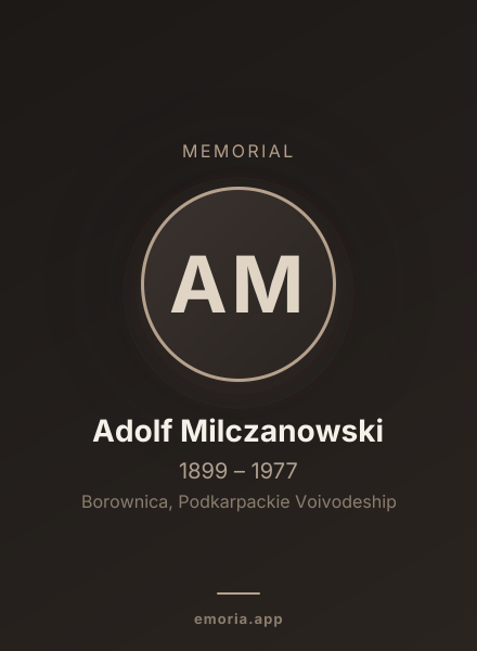 Memorial portrait of Adolf Milczanowski