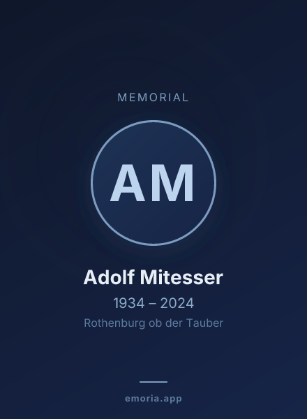 Memorial portrait of Adolf Mitesser