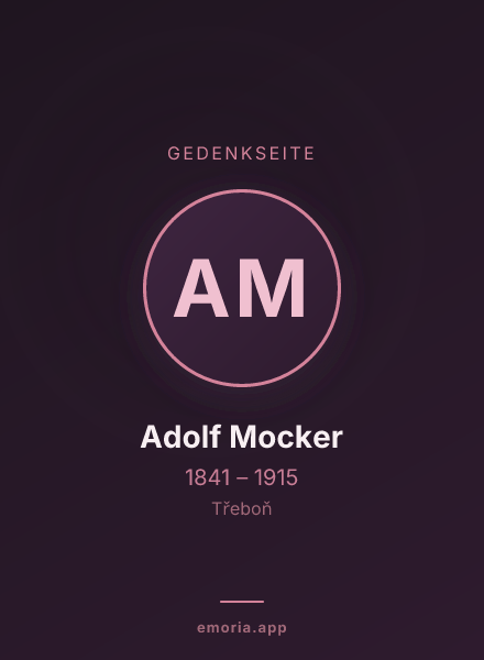 Gedenkportrait von Adolf Mocker