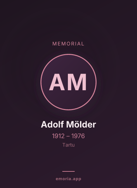 Memorial portrait of Adolf Mölder