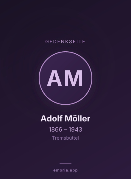 Gedenkportrait von Adolf Möller
