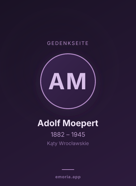 Gedenkportrait von Adolf Moepert