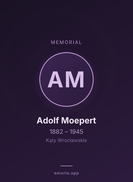 Memorial portrait of Adolf Moepert