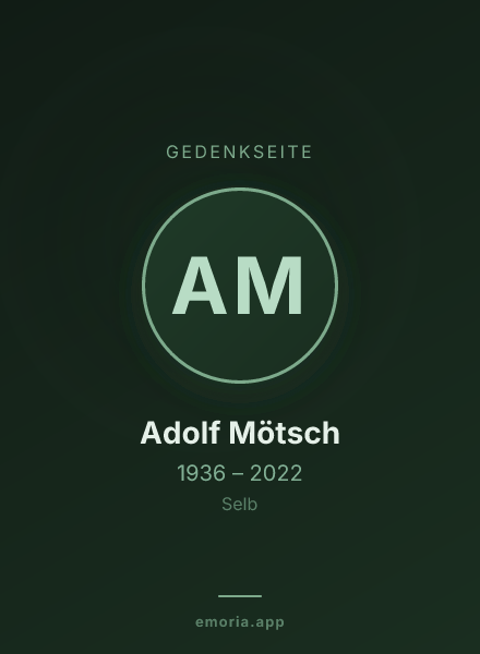 Gedenkportrait von Adolf Mötsch