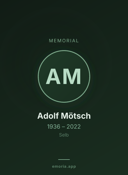 Memorial portrait of Adolf Mötsch