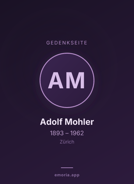 Gedenkportrait von Adolf Mohler